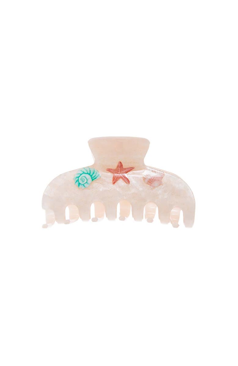BY ADINA EDEN Printed Starfish & Sea Shells Hair Claw Clip, Main, color, 