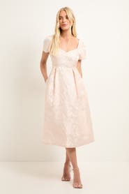 Wallis Petite Jacquard Seam Detail Midi Dress