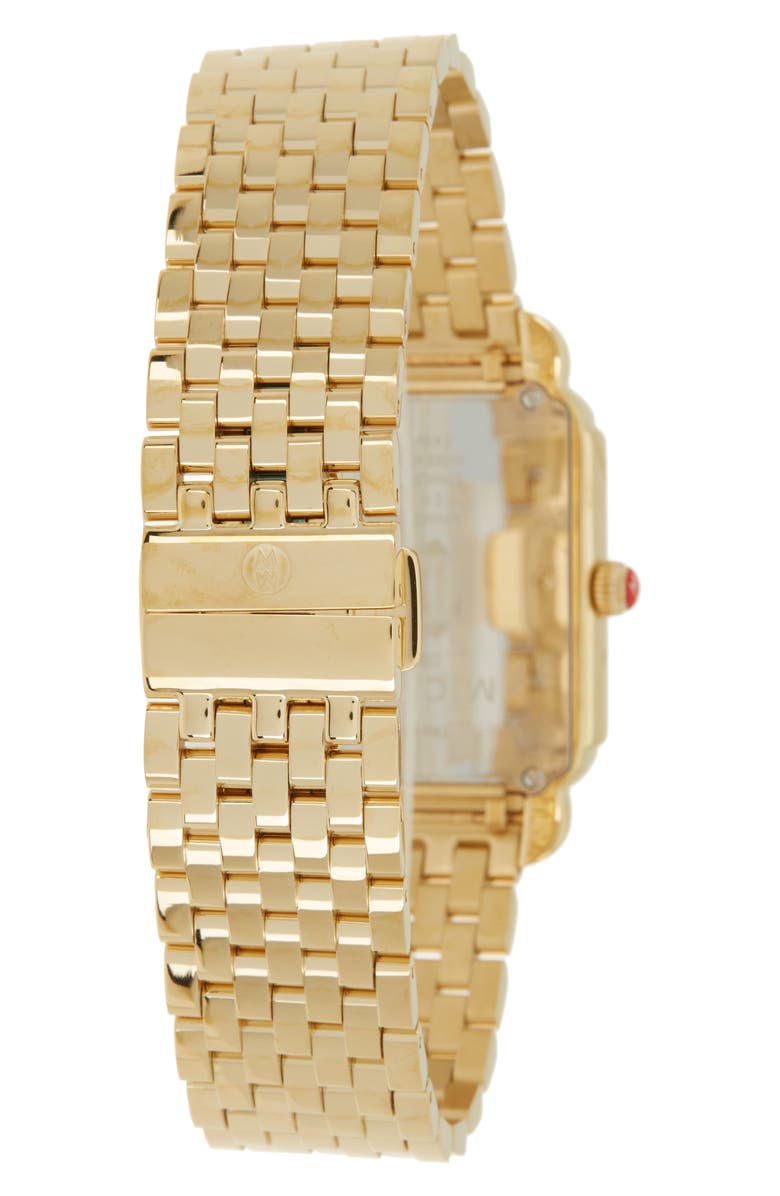 MICHELE Deco II Two Hand Diamond Bracelet Watch - 0.11ct., Alternate, color, Gold
