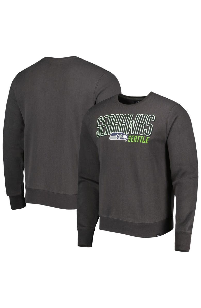 '47 Men's '47 Charcoal Seattle Seahawks Locked In Headline Pullover Sweatshirt, Main, color, Charcoal