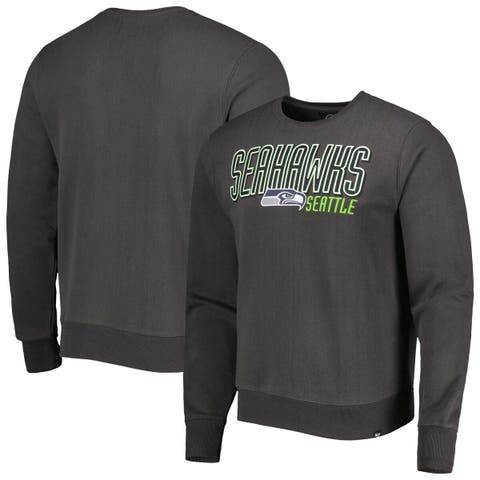 Men's '47 Charcoal Seattle Seahawks Locked In Headline Pullover Sweatshirt