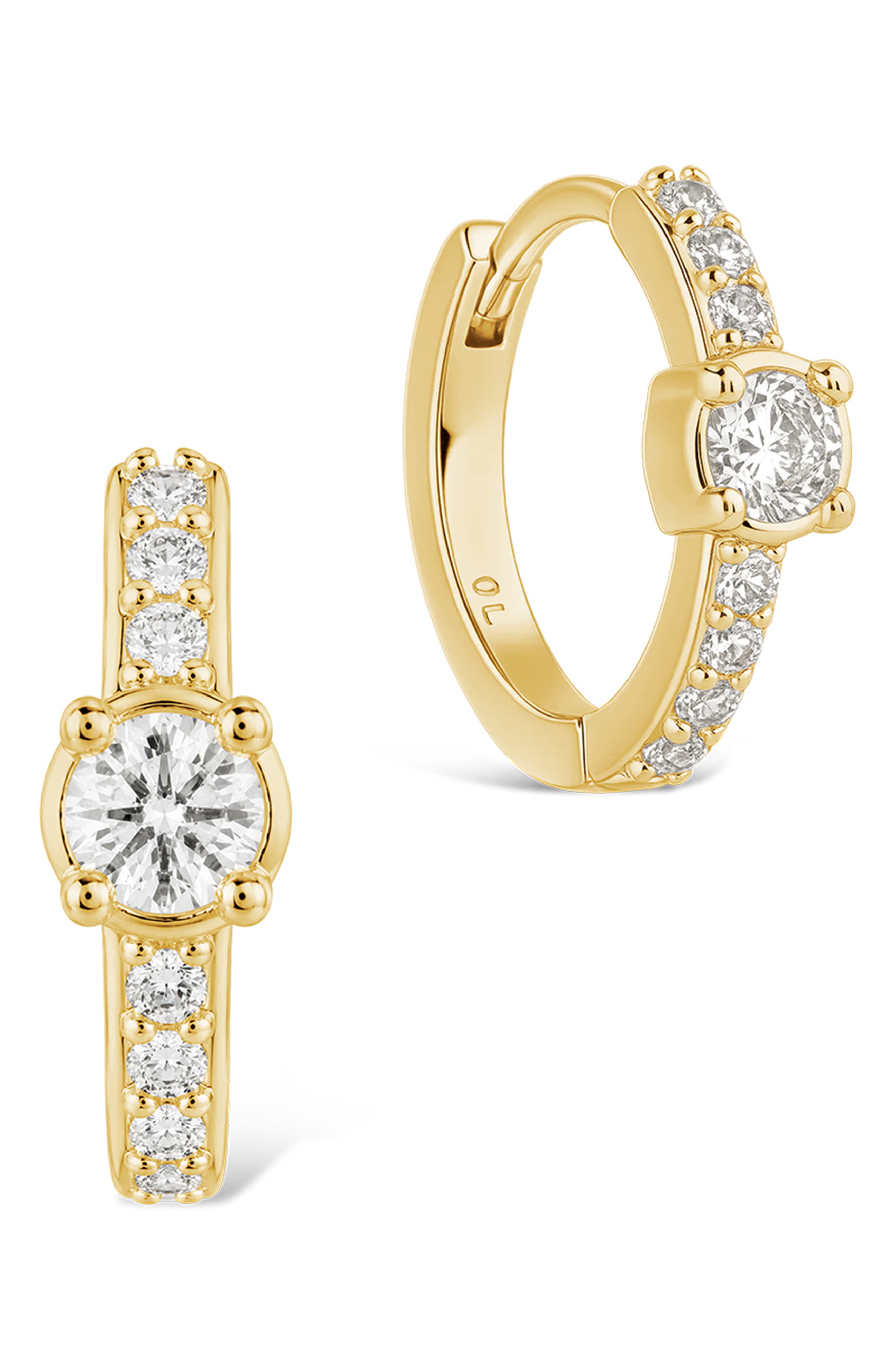 Pavé Cubic Zirconia Hoop Earrings