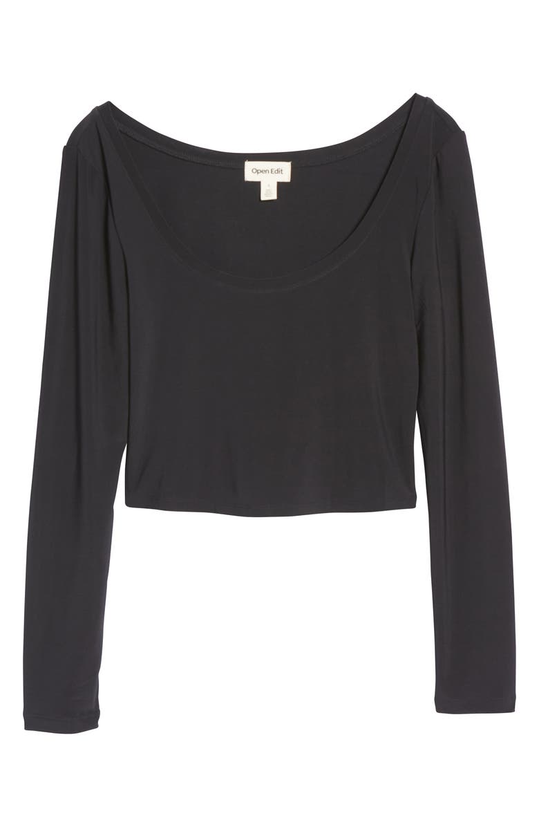 Open Edit Scoop Neck Crop Top, Alternate, color,