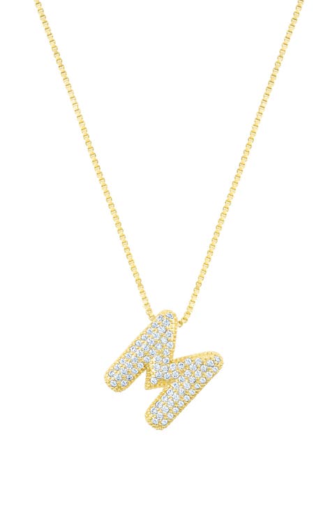 Pavé Bubble Initial Pendant Necklace