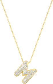 Adornia Pavé Bubble Initial Pendant Necklace