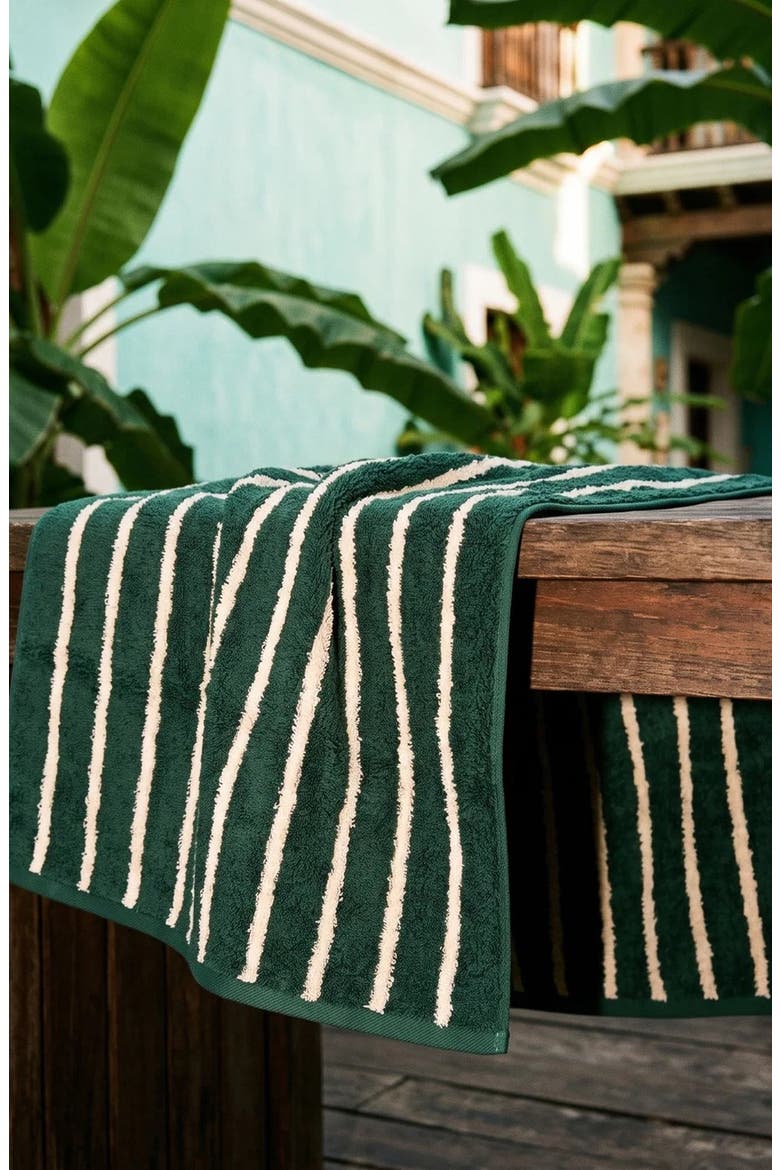 Ultraplush Australian Cotton 2-piece Hand Towel Set, Alternate, color, Verdant & Ecru