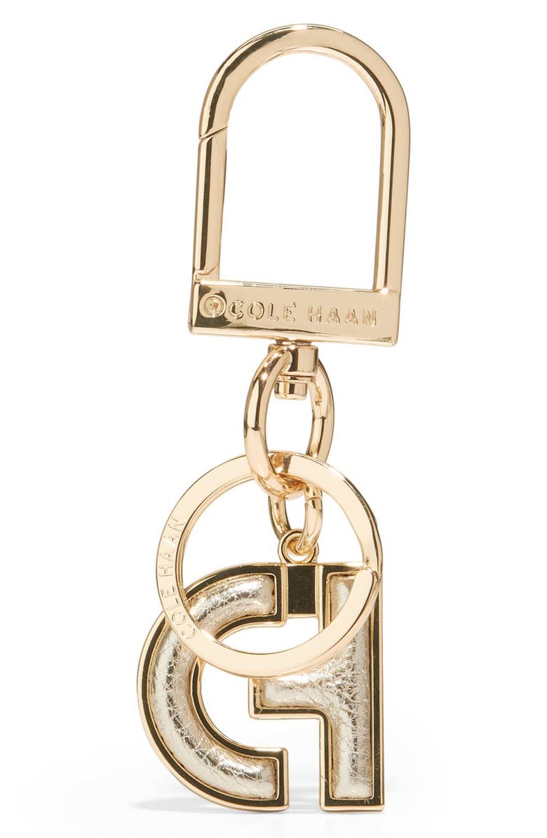 Cole Haan Trifold Metallic Leather Wallet & Keychain Set, Alternate, color, 