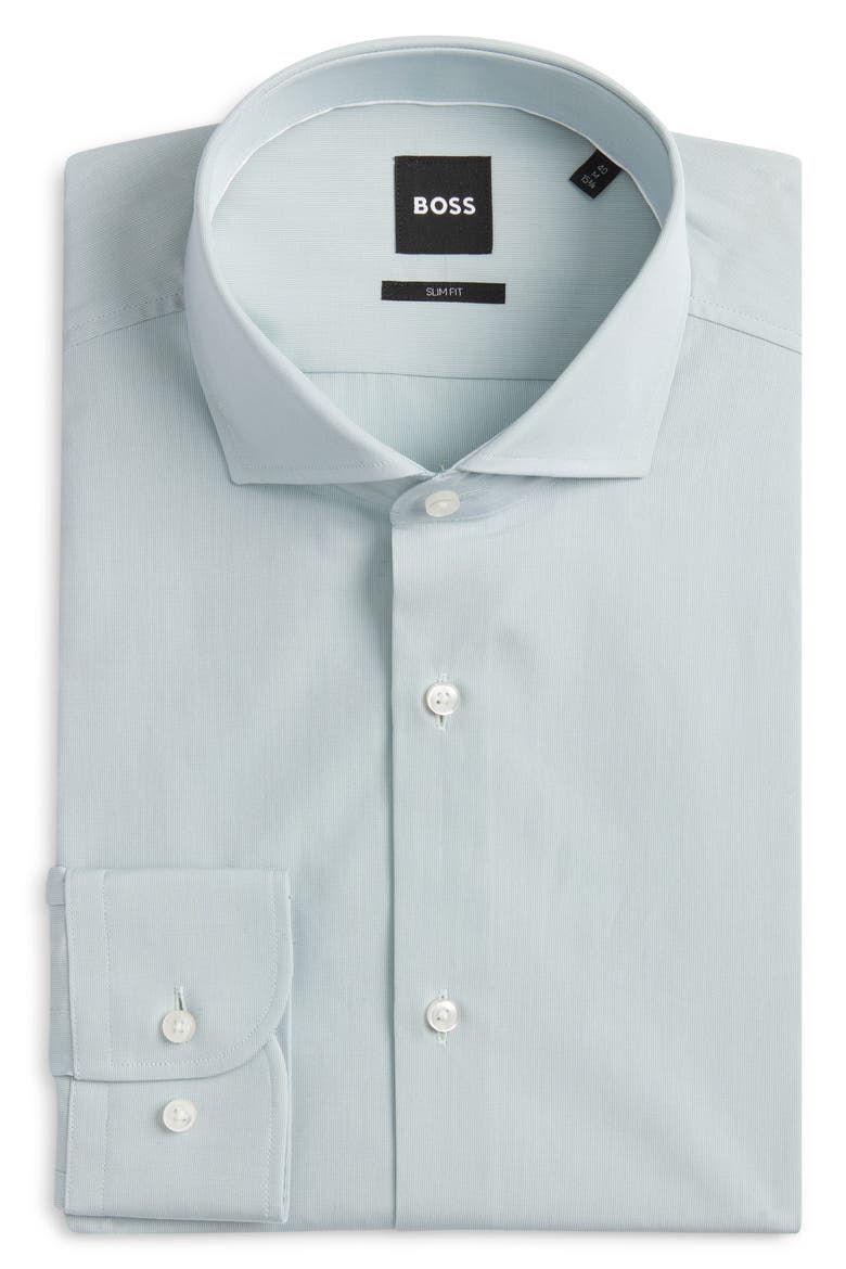 Hank Kent Slim Fit Cotton Dress Shirt, Alternate, color, OPEN GREEN