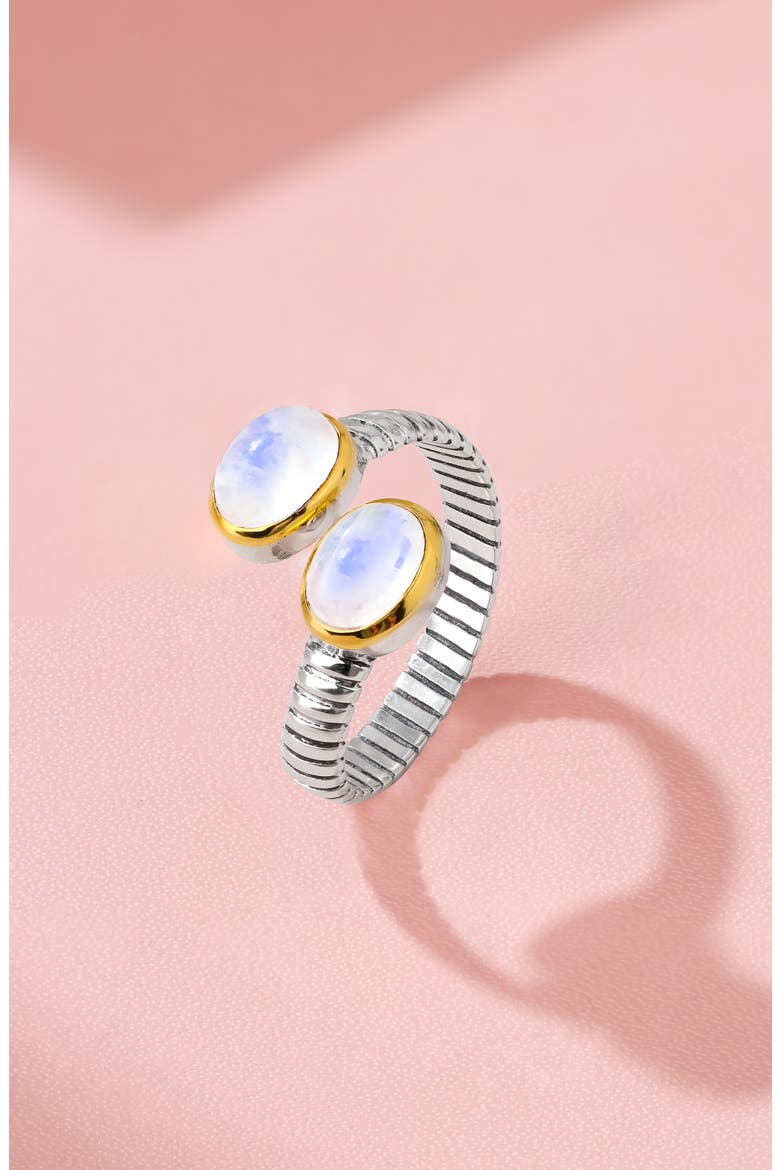 Moonstone Bypass Ring, Alternate, color, BLUE