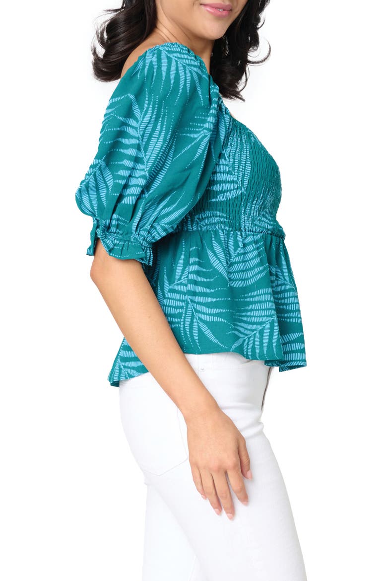 Sycamore Smocked Top, Alternate, color, PALMS TONAL FLORAL