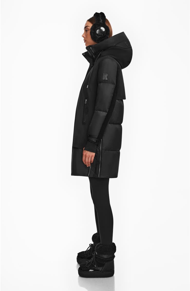 Rudsak LAYAN WOMEN'S MID-LENGTH DOWN PARKA WITH FAUX SHEARLING TRIM, Alternate, color, 