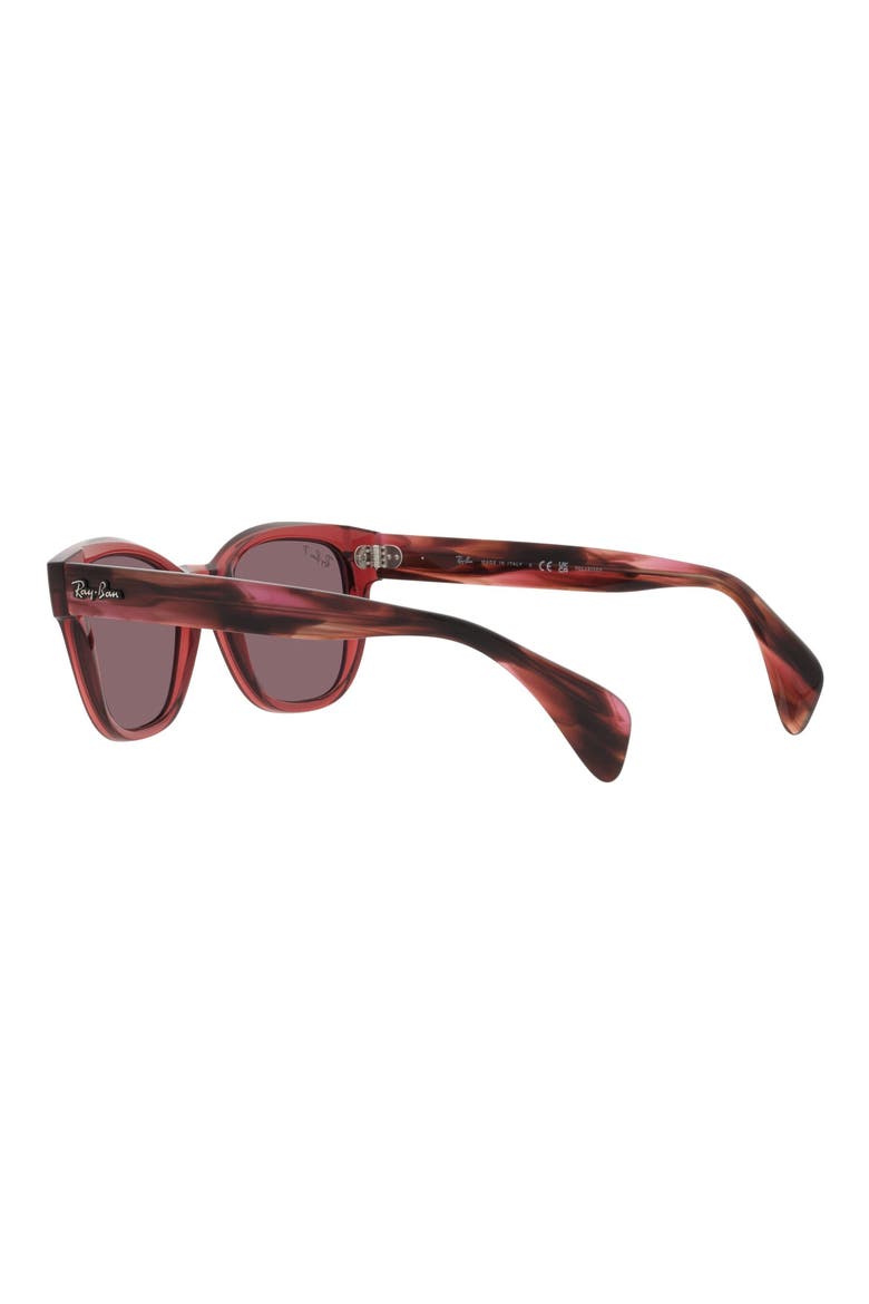 52mm Polarized Square Sunglasses, Alternate, color, TRANSPARENT PINK