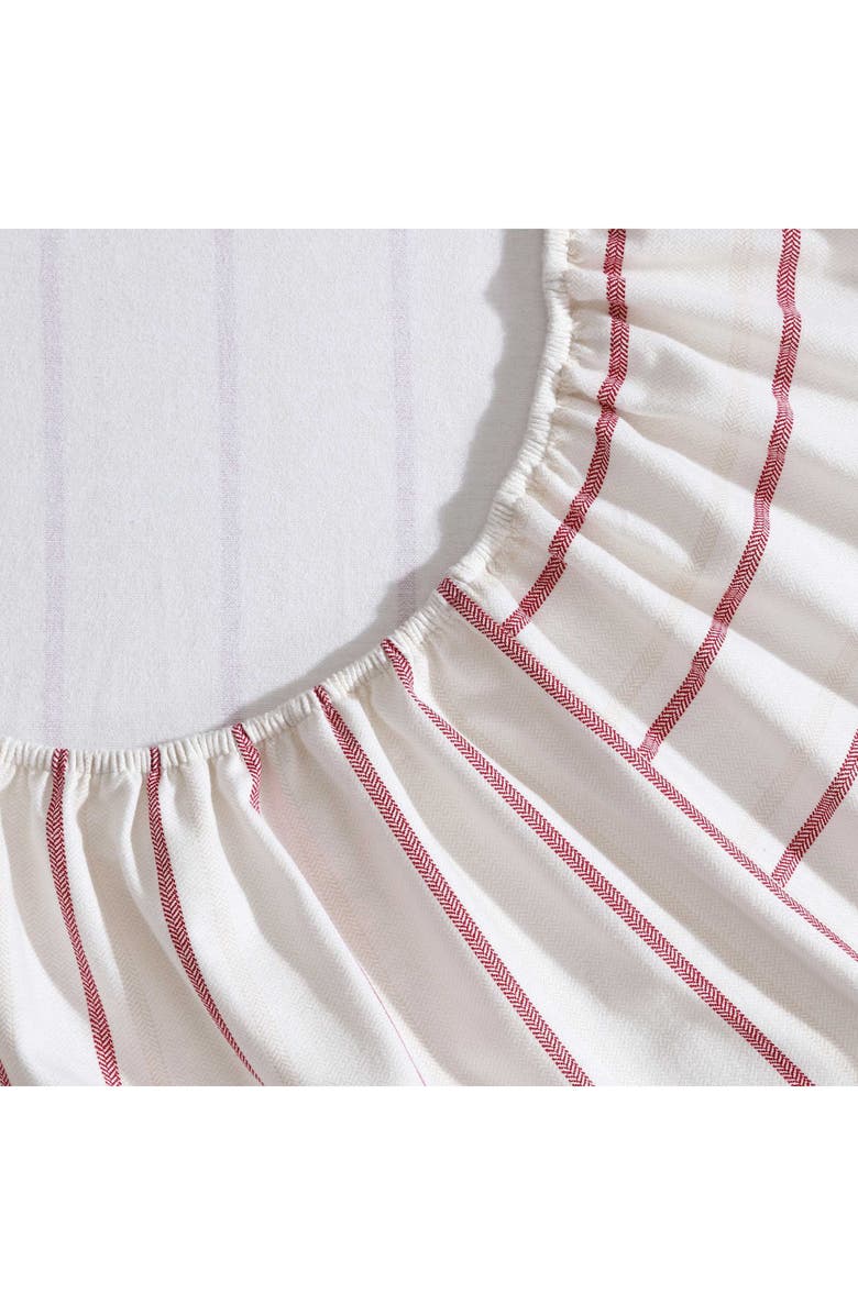 Eddie Bauer Cooper Falls Stripe Print Flannel Sheet Set, Alternate, color, Light / Medium Red