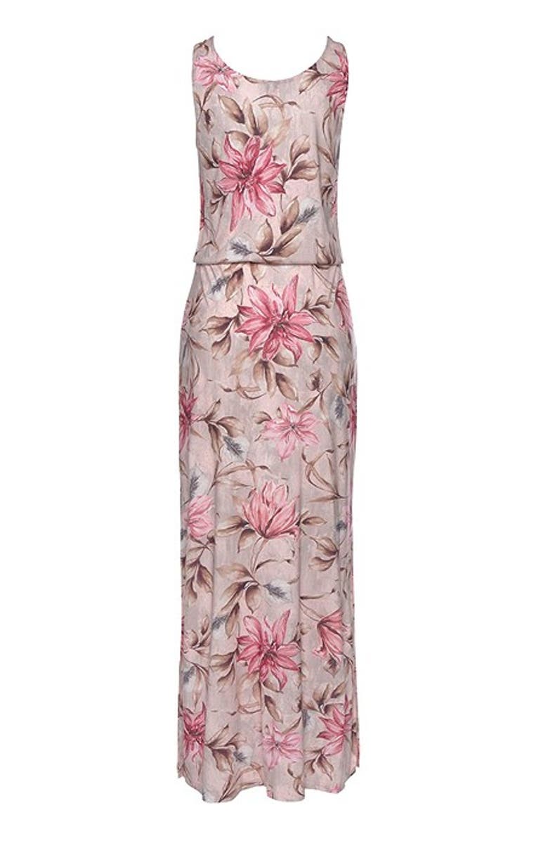 LASCANA Women's Floral Maxi Dress, Alternate, color, Light Pink Floral