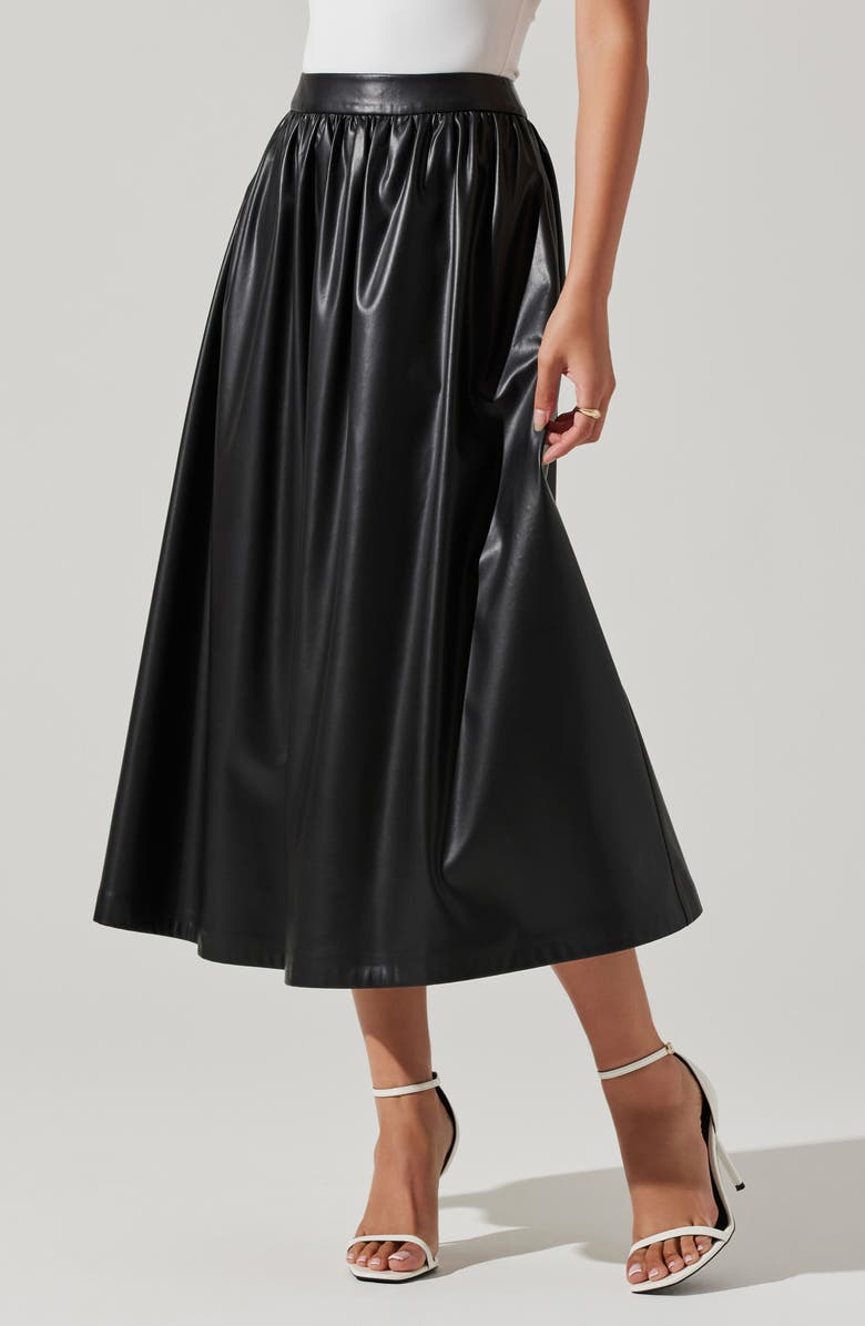 ASTR the Label Diandra High Waist Faux Leather Midi Skirt, Alternate, color, 