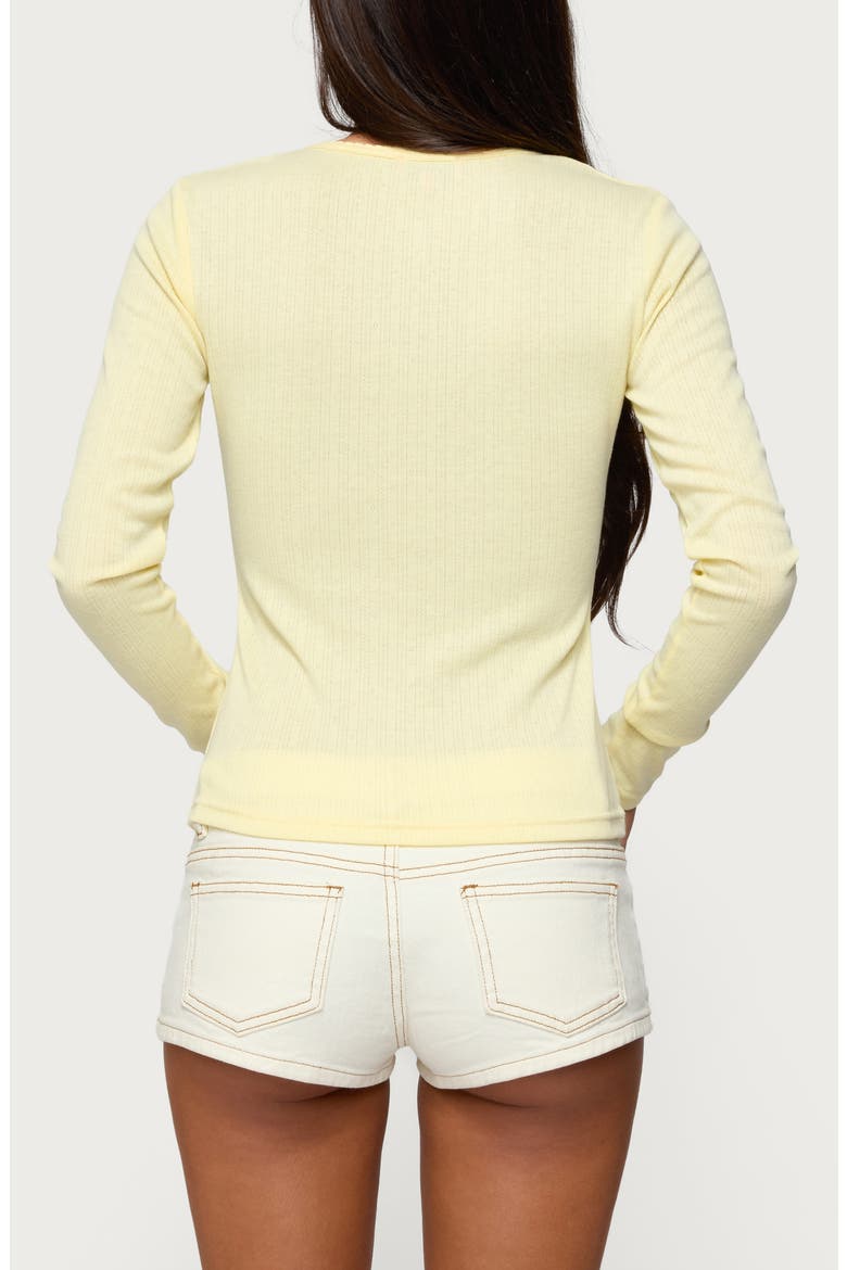 Maeva Pointelle Button-Up Top, Alternate, color, YELLOW