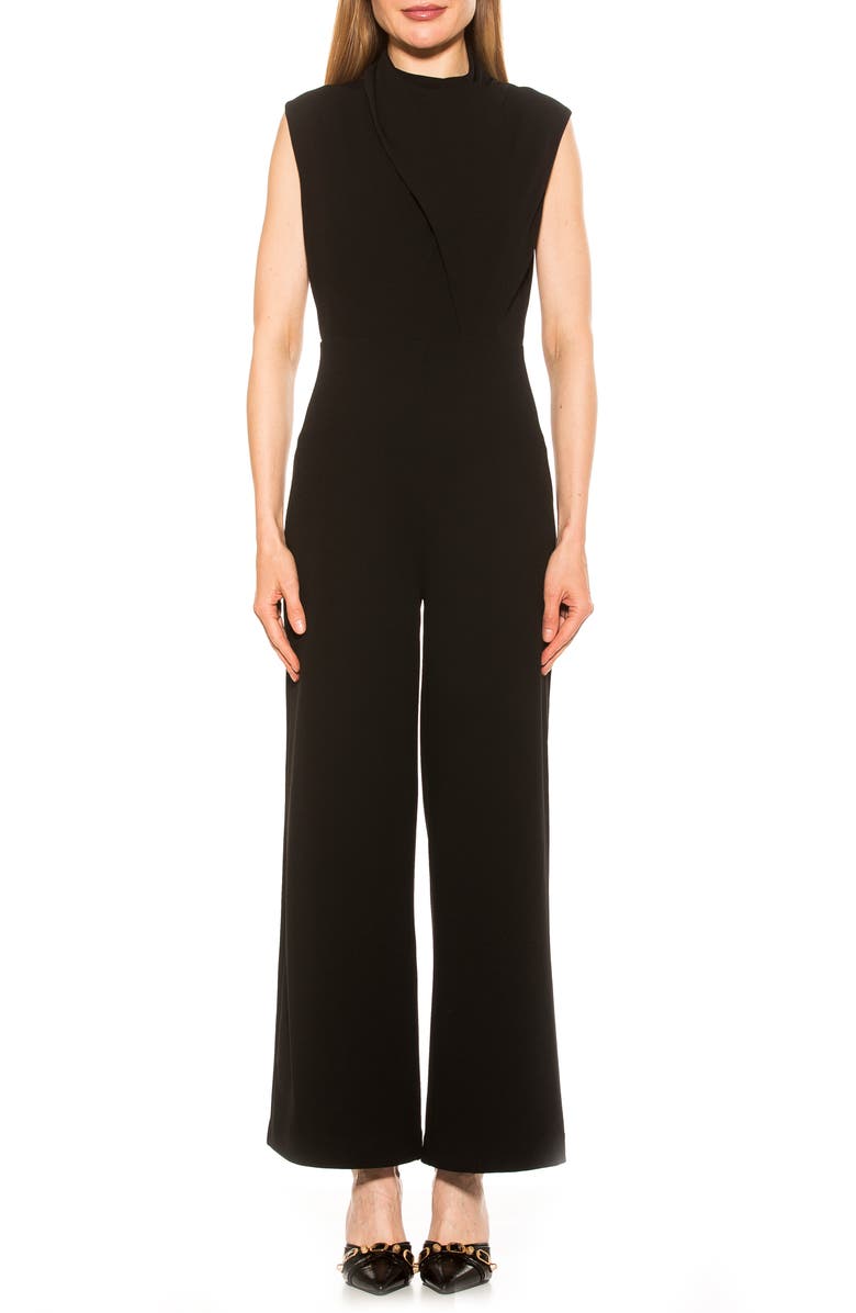 Alexia Admor Dana Draped Cap Sleeve Jumpsuit, Main, color, 