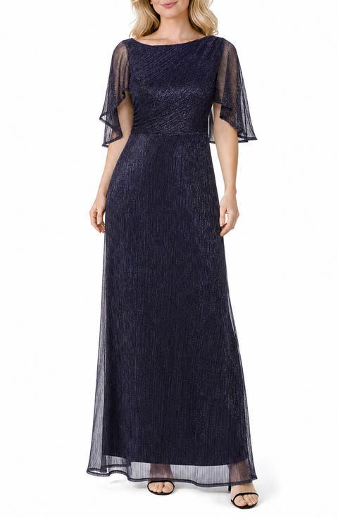 Metallic Capelet Dress