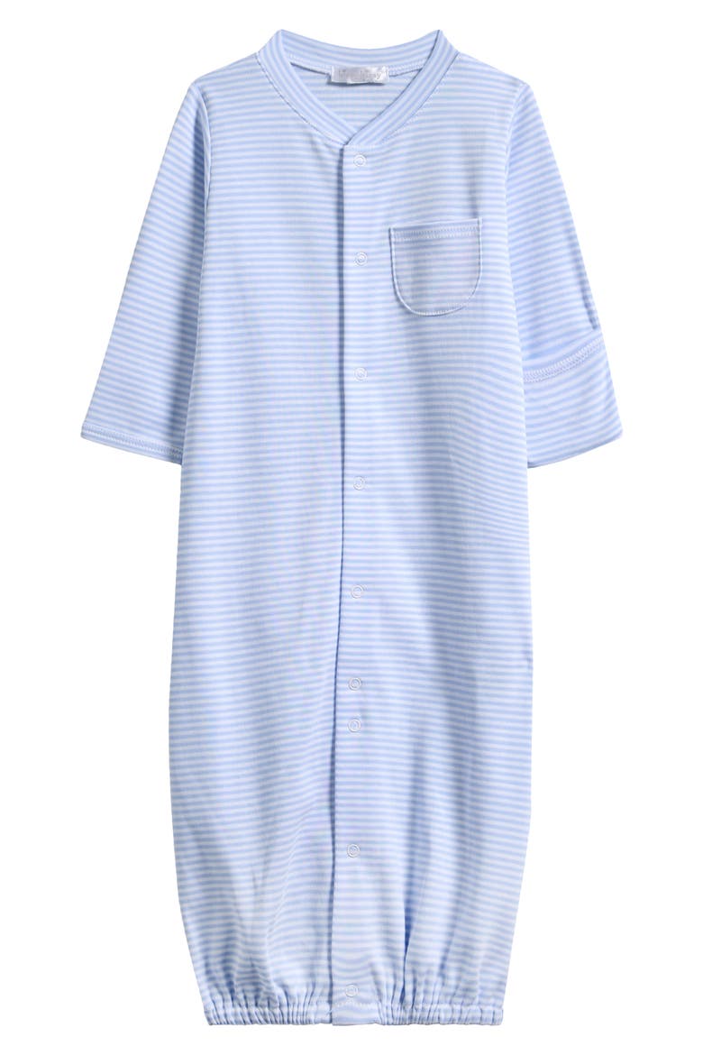 Stripes Convertible Pima Cotton Gown, Main, color, LIGHT BLUE