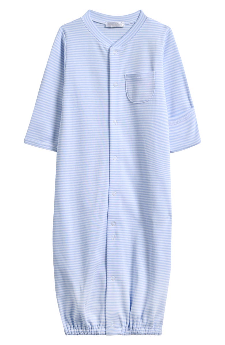 Kissy Kissy Stripes Convertible Pima Cotton Gown, Main, color, Light Blue