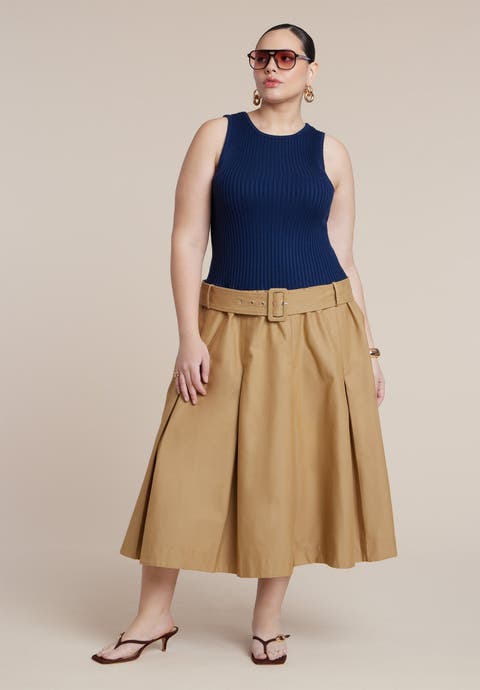 Combo Dress With Belt (Plus)