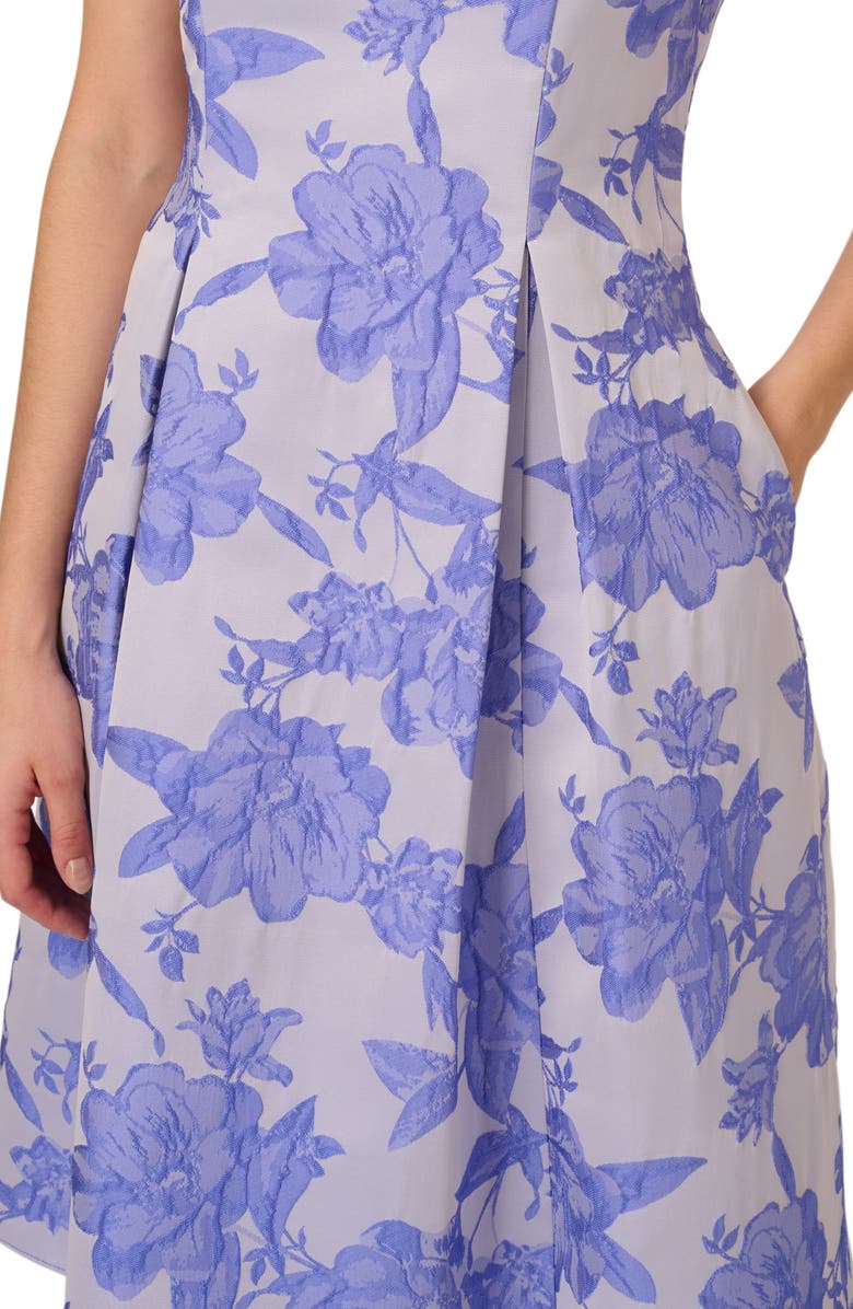 Adrianna Papell Floral Jacquard A-Line Dress, Alternate, color, 
