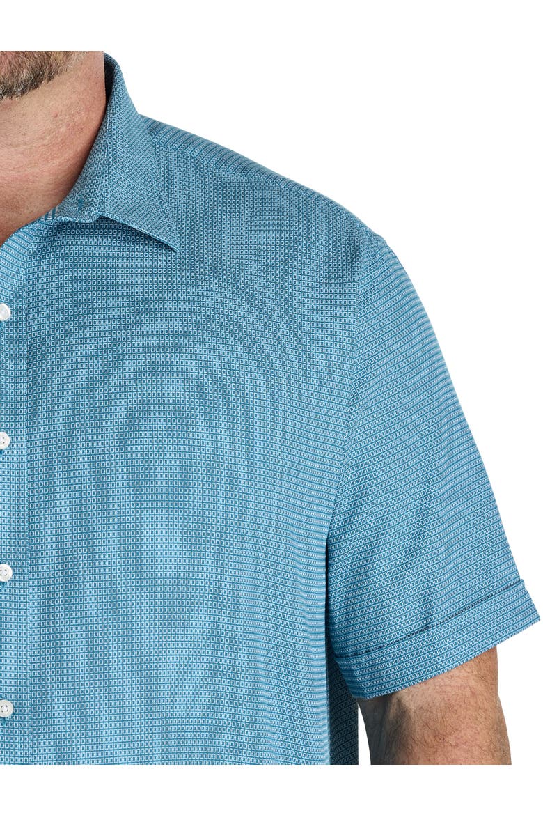 Big & Tall Micro Dobby Patterned Sport Shirt, Alternate, color, DEEP LAGOON