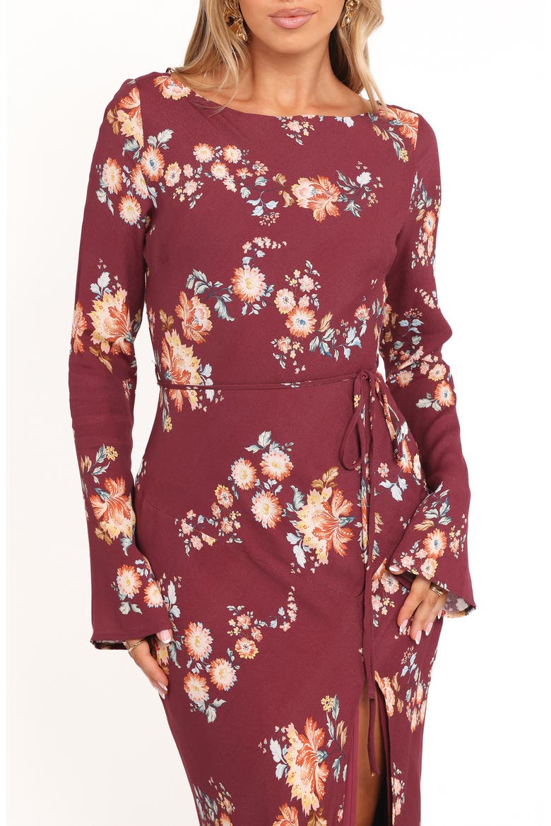 Alima Floral Long Sleeve Maxi Dress, Alternate, color, BERRY FLORAL