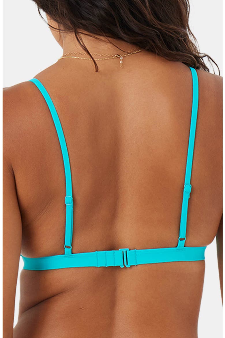 Beach Classics Fixed Triangle Bikini Top, Alternate, color, TEAL