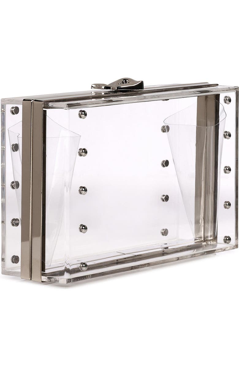 DESERI Halo Crossbody Clutch, Alternate, color, Silver