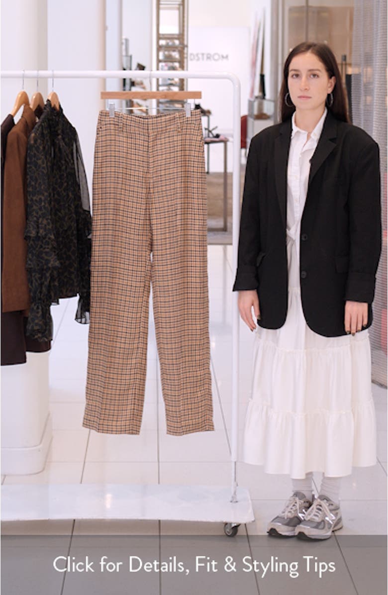 Plaid Linen Blend Wide Leg Pants, sales video thumbnail