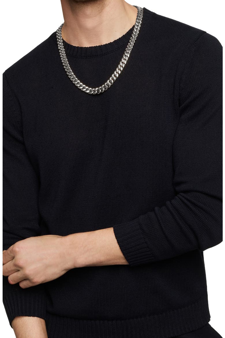 Men's Curb Chain Necklace in Sterling Silver, 11.5mm, Alternate, color, SILVER