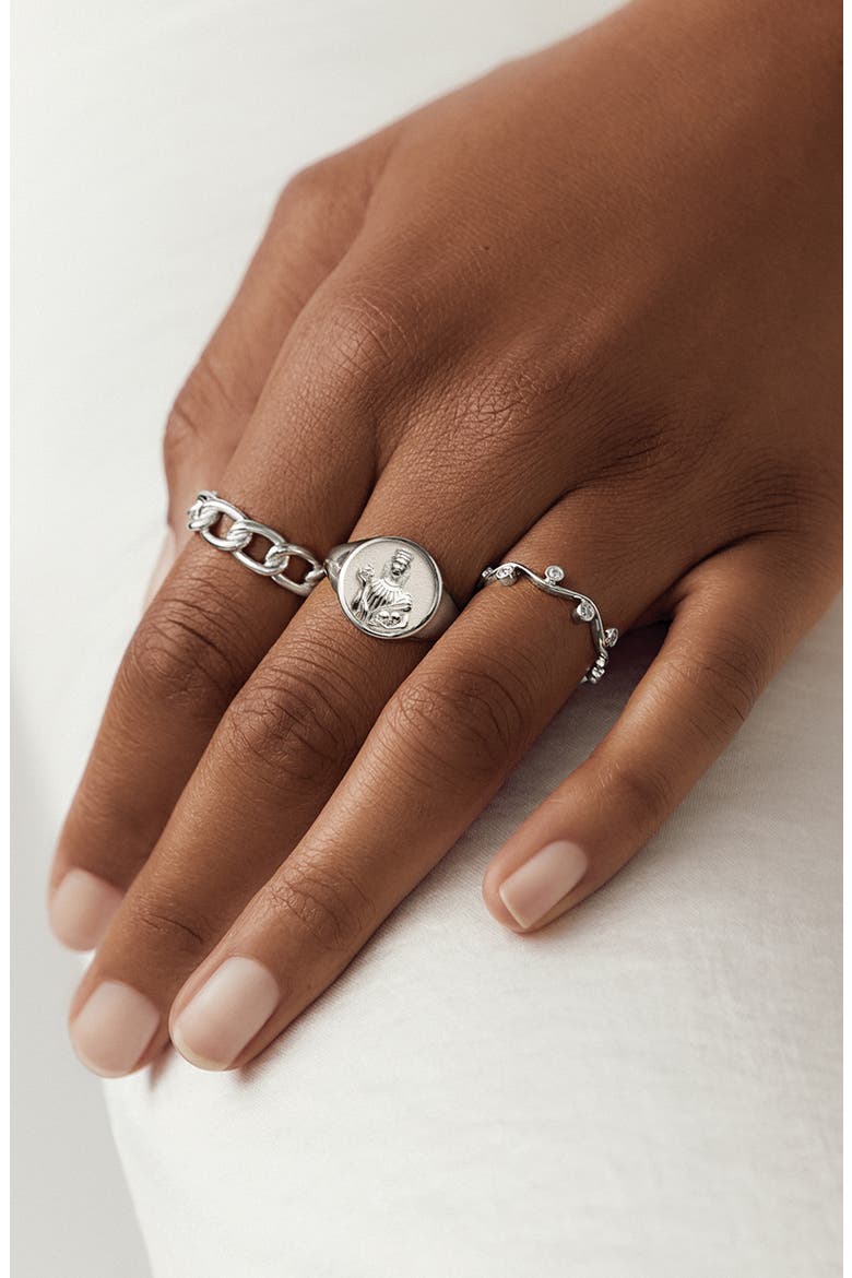 Persephone Signet Ring, Alternate, color, STERLING SILVER