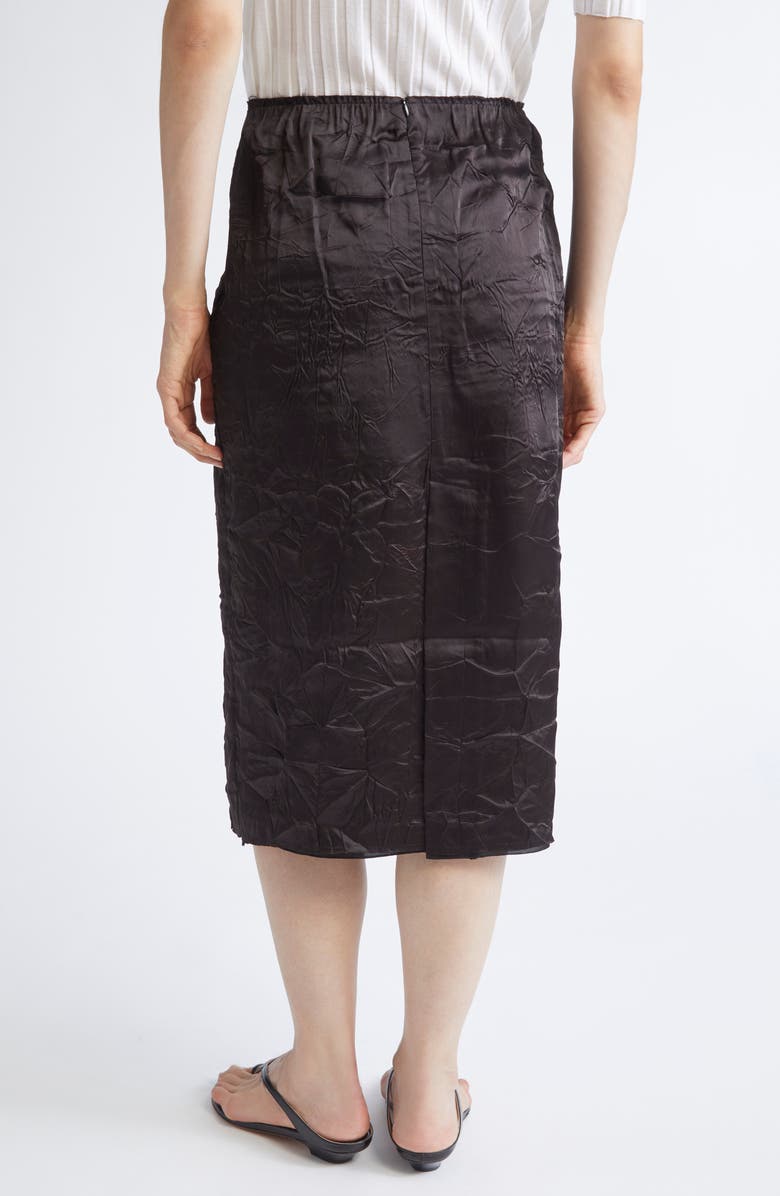 NACKIYÈ Crayon Crinkle Satin Skirt, Alternate, color, Noir