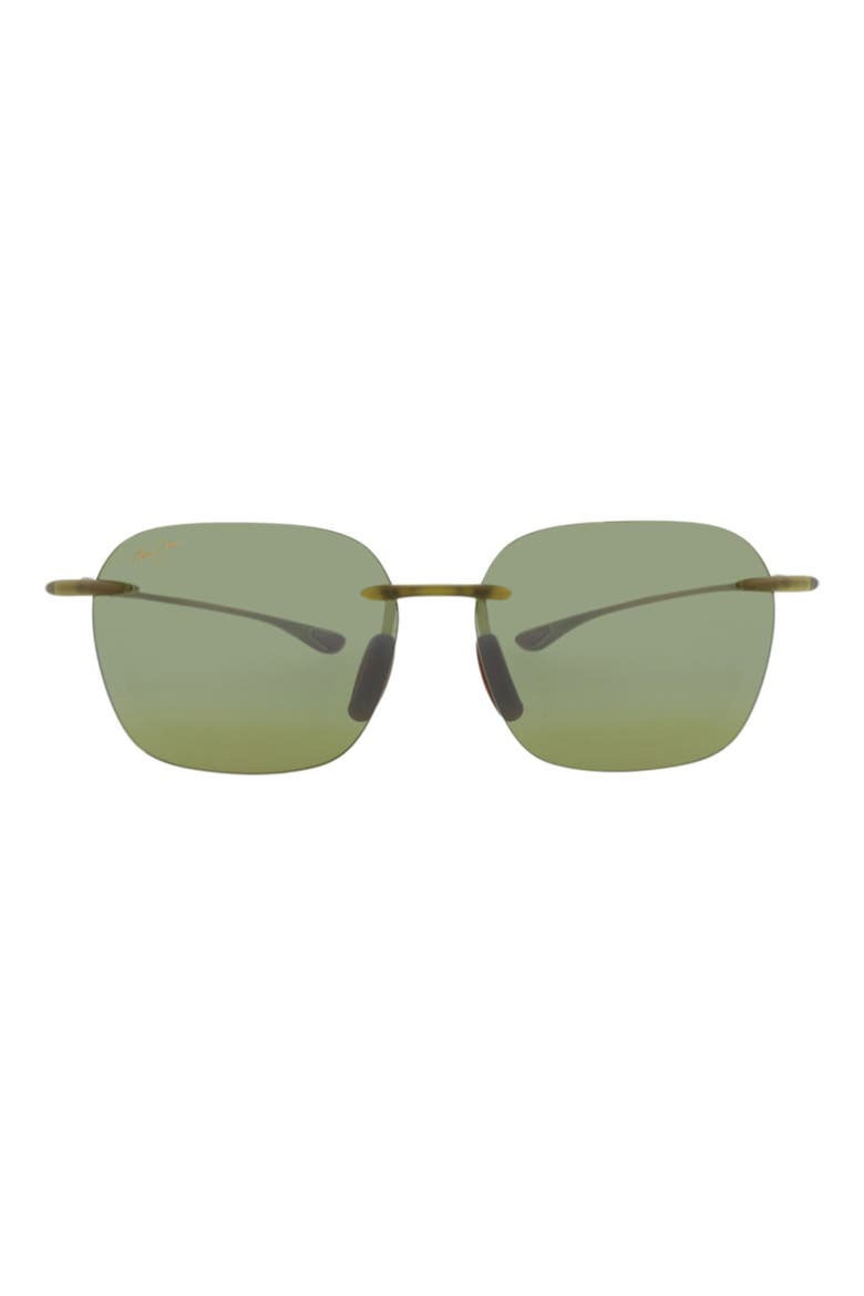 50mm Polarized Bi-Gradient Square Sunglasses, Main, color, OLIVE OLIVE GREEN