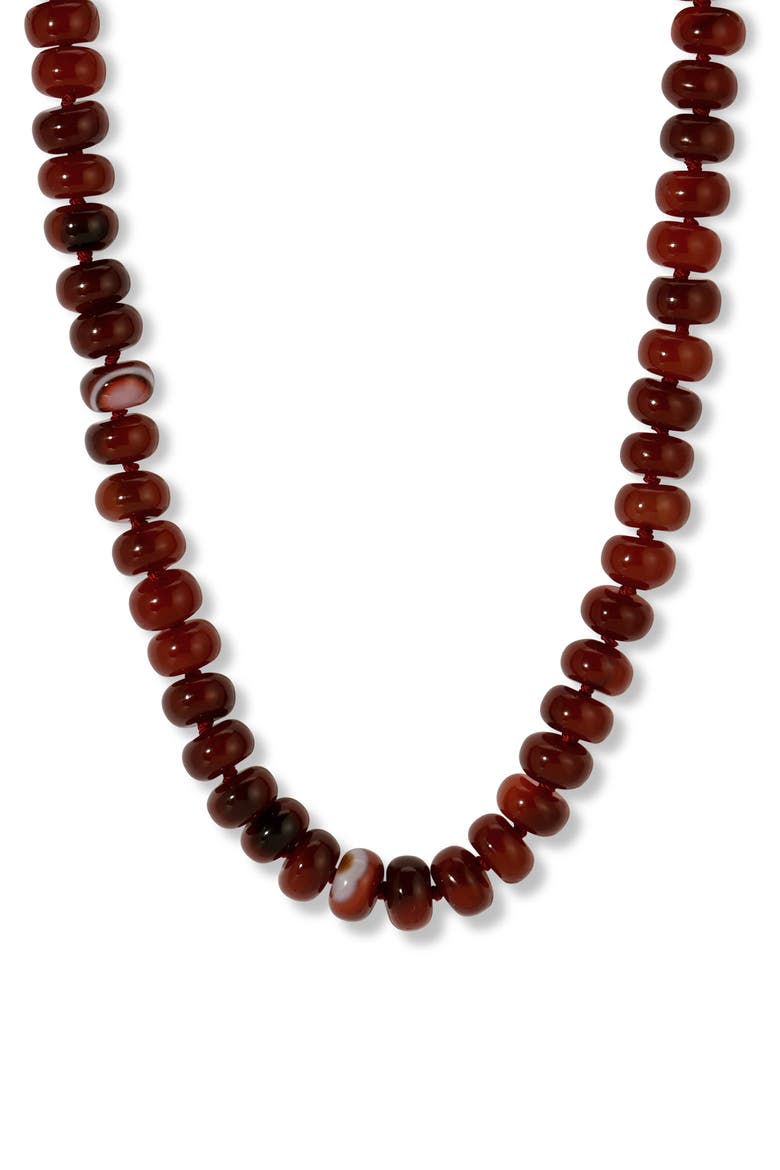 Bordeaux Carnelian Gemstone Necklace, Main, color, YELLOW GOLD