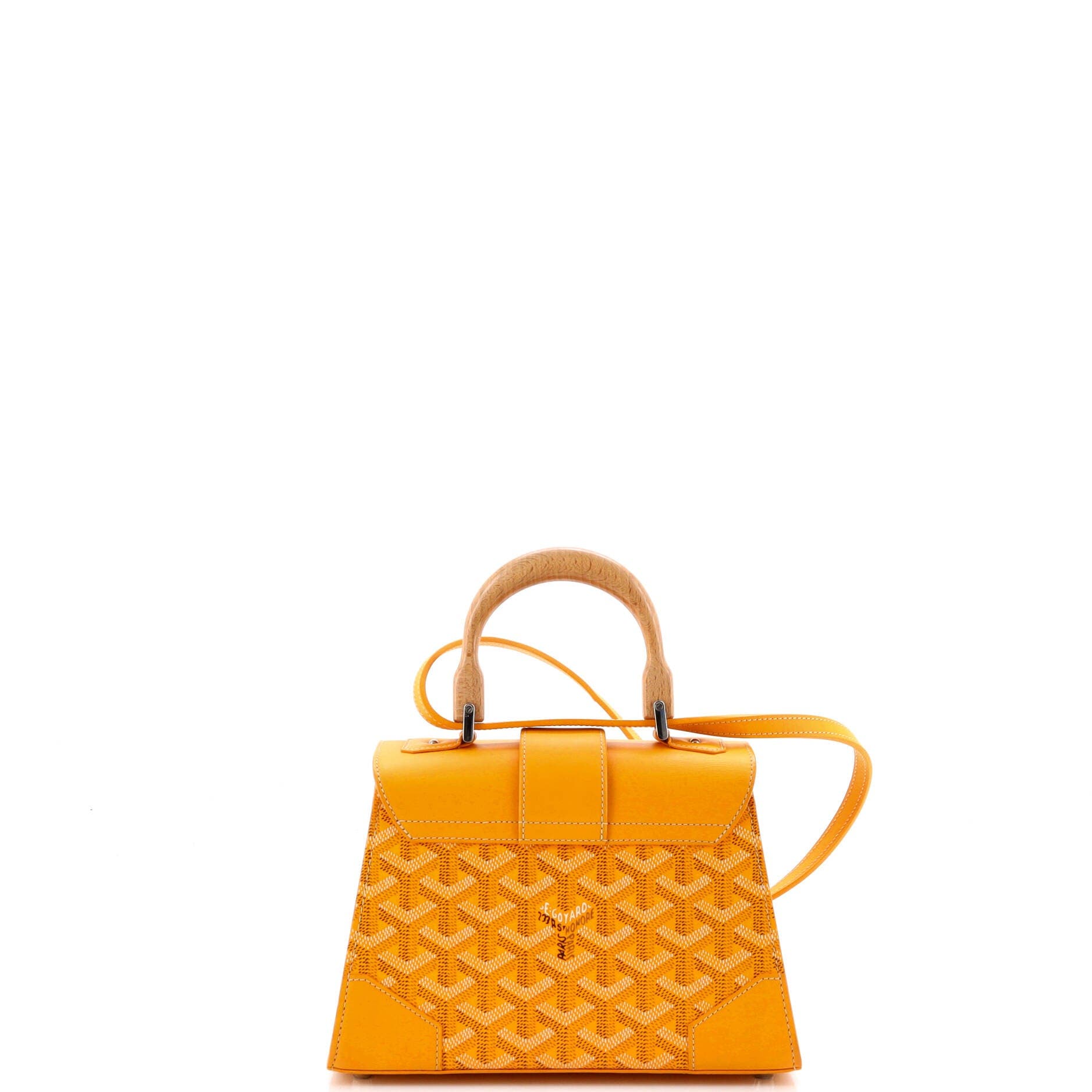 Structured Saigon Top Handle Bag Coated Canvas with Leather Mini, Alternate, color, Yellow