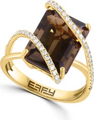 EFFY Smoky Quartz & Diamond Ring