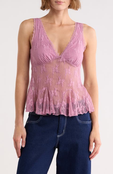 V-Neck Lace Top