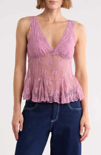 V-Neck Lace Top