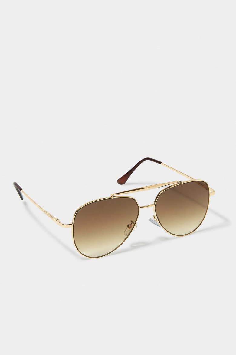 Bali Sunglasses in Gold Metal, Main, color, Gold