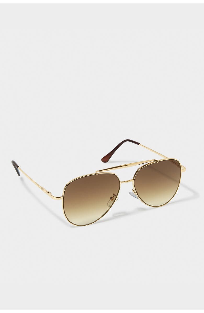 Katie Loxton Bali Sunglasses in Gold Metal, Main, color, Gold