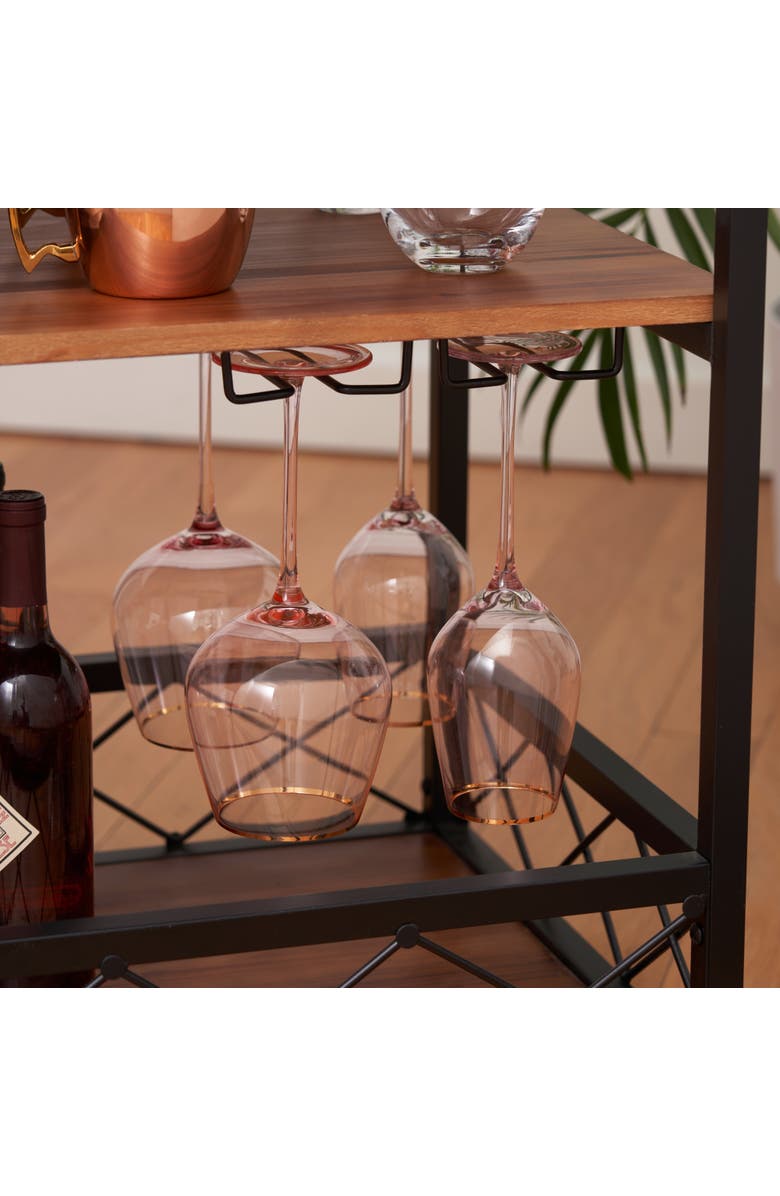 TWINE Modern Manor Bar Cart, Alternate, color, Brown