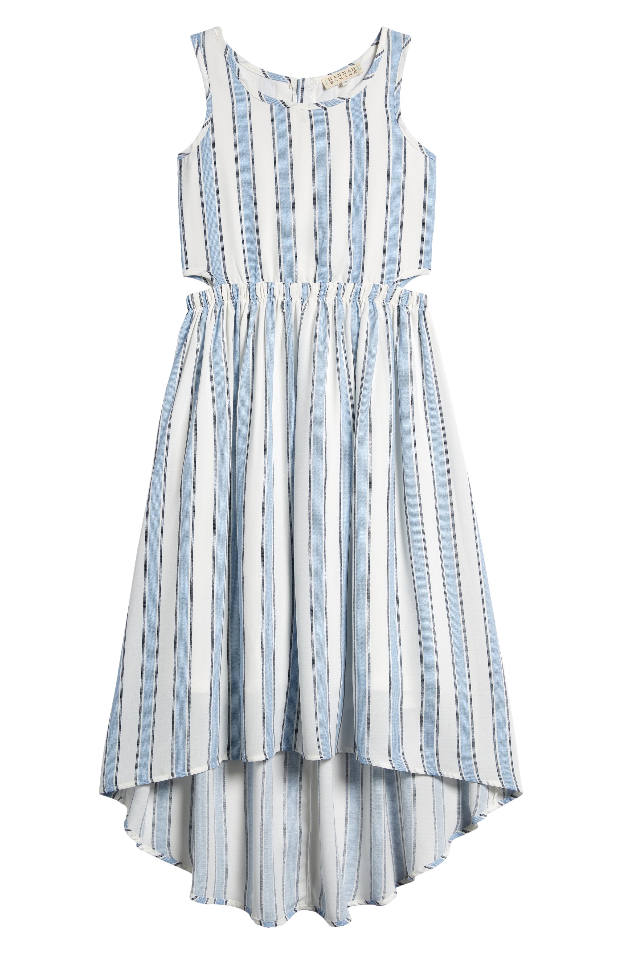 Kids' Stripe Sleeveless High-Low Cutout Dress