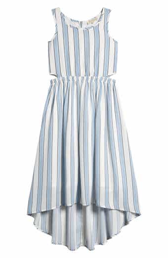 Kids' Stripe Sleeveless High-Low Cutout Dress