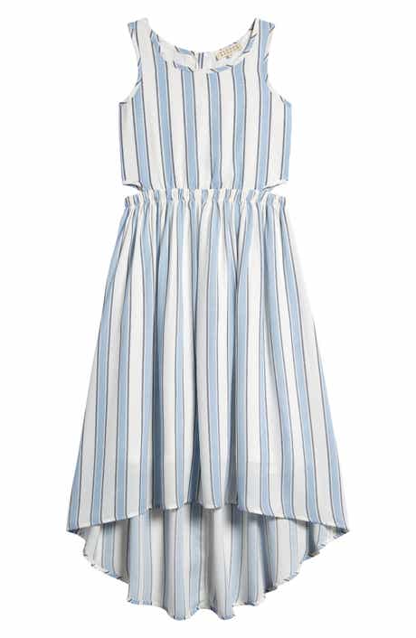 Kids' Stripe Sleeveless High-Low Cutout Dress