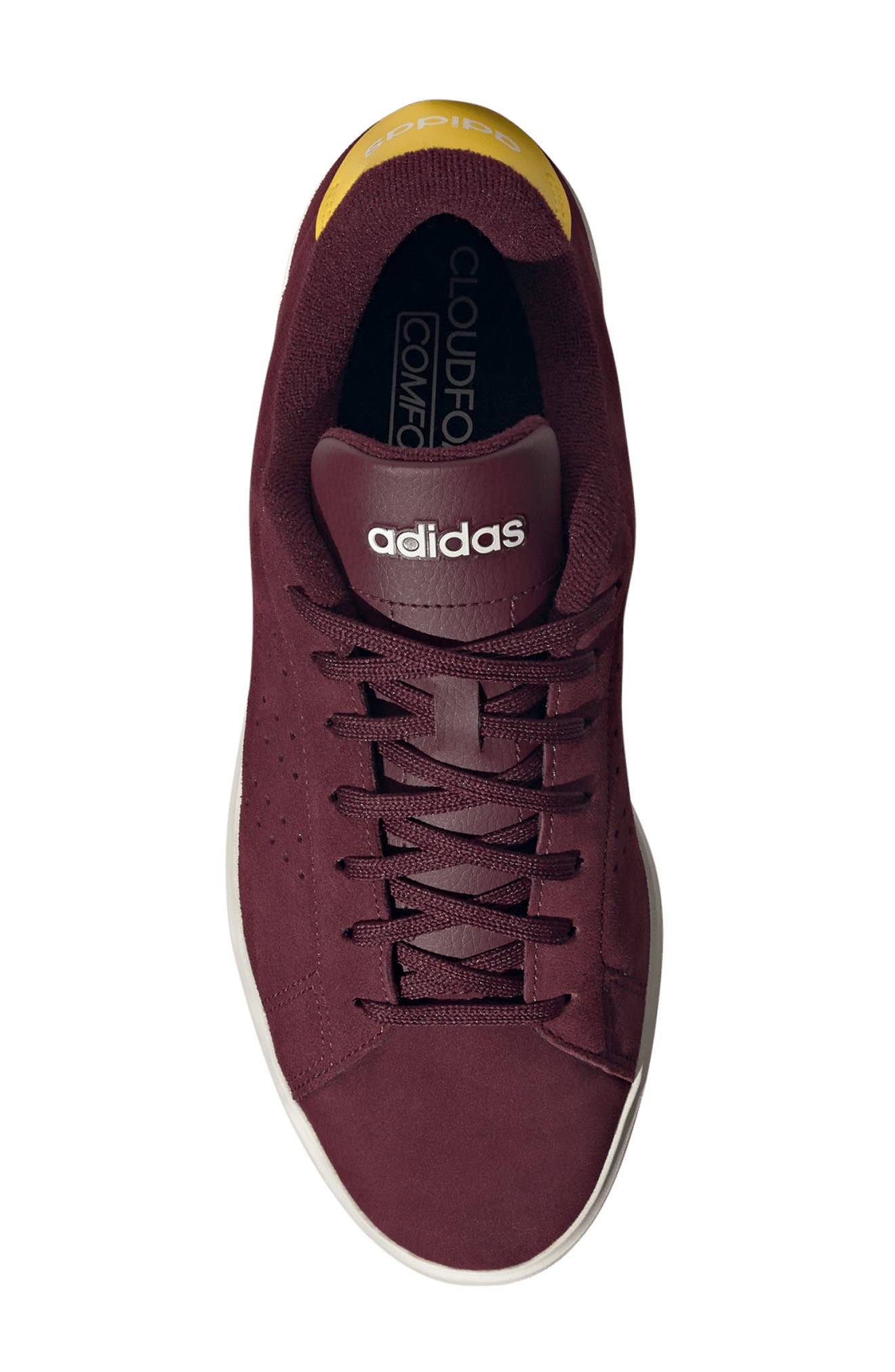 adidas Advantage 2.0 Low Top Sneaker, Alternate, color, Maroon/ Yellow/ Off White
