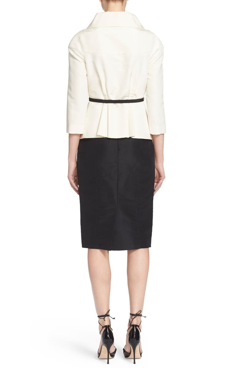 Carolina Herrera Belted Silk Wrap Blouse, Alternate, color,