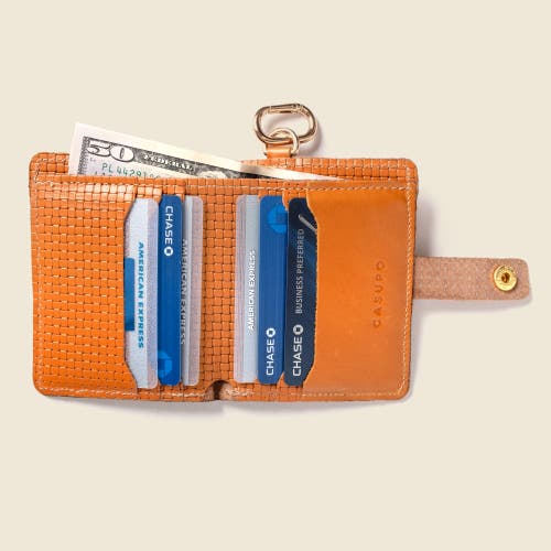 Casupo Wallet With Snap And Key Ring In Brown