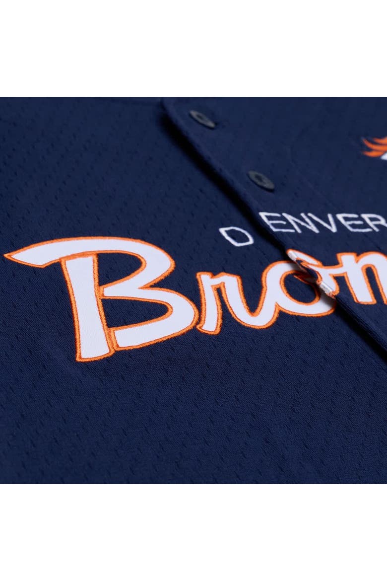 Men's Mitchell & Ness  Navy Denver Broncos Head Coach Mesh Full-Button Fashion Jersey, Alternate, color, Navy